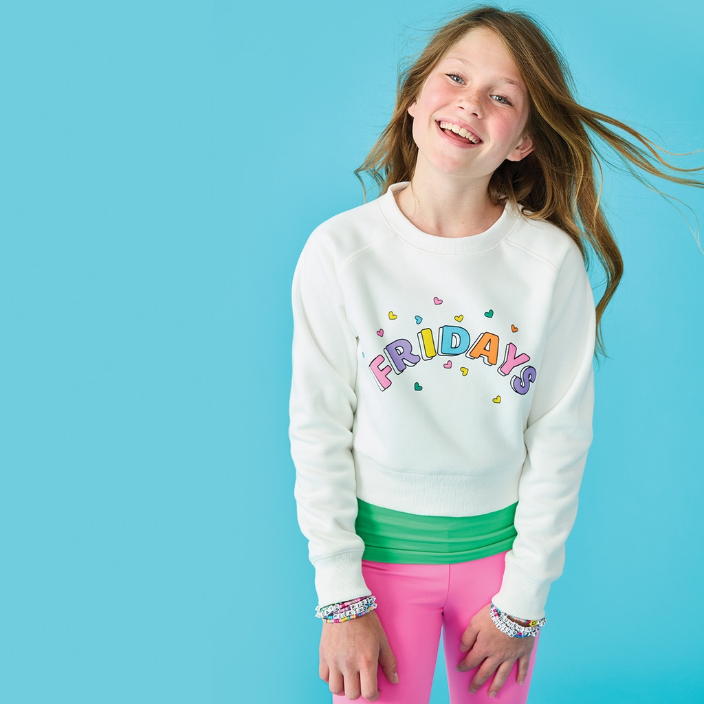 Friday s White Basic Crew Neck Sweatshirt